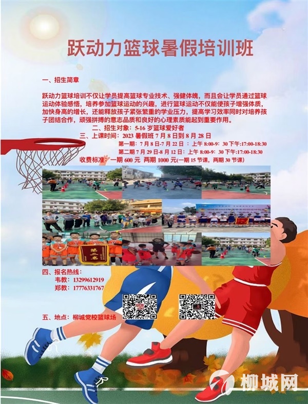 2023年暑假班柳城跃动力篮球招生了