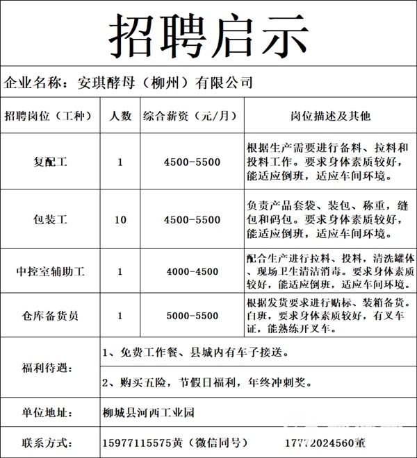 招工！